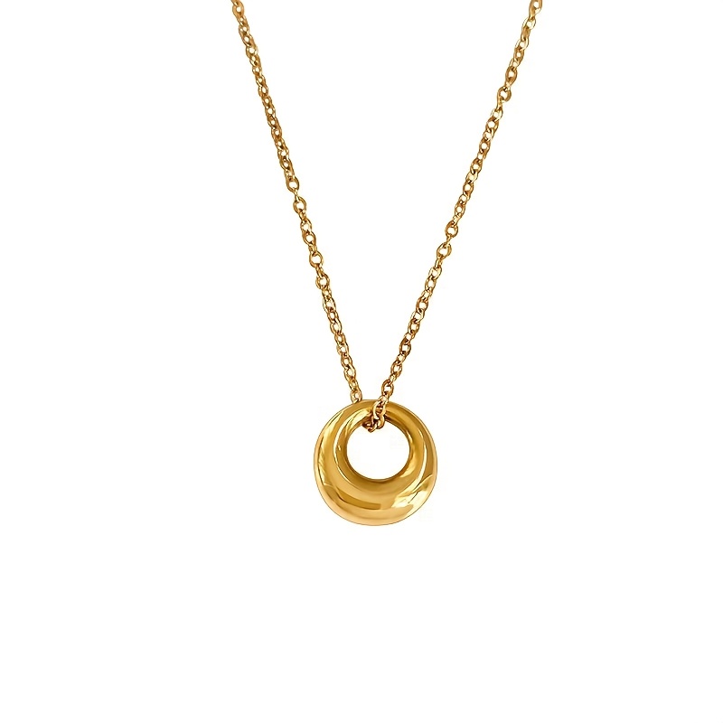 Women's 316 Stainless Steel Eternal Circle Pendant Necklace